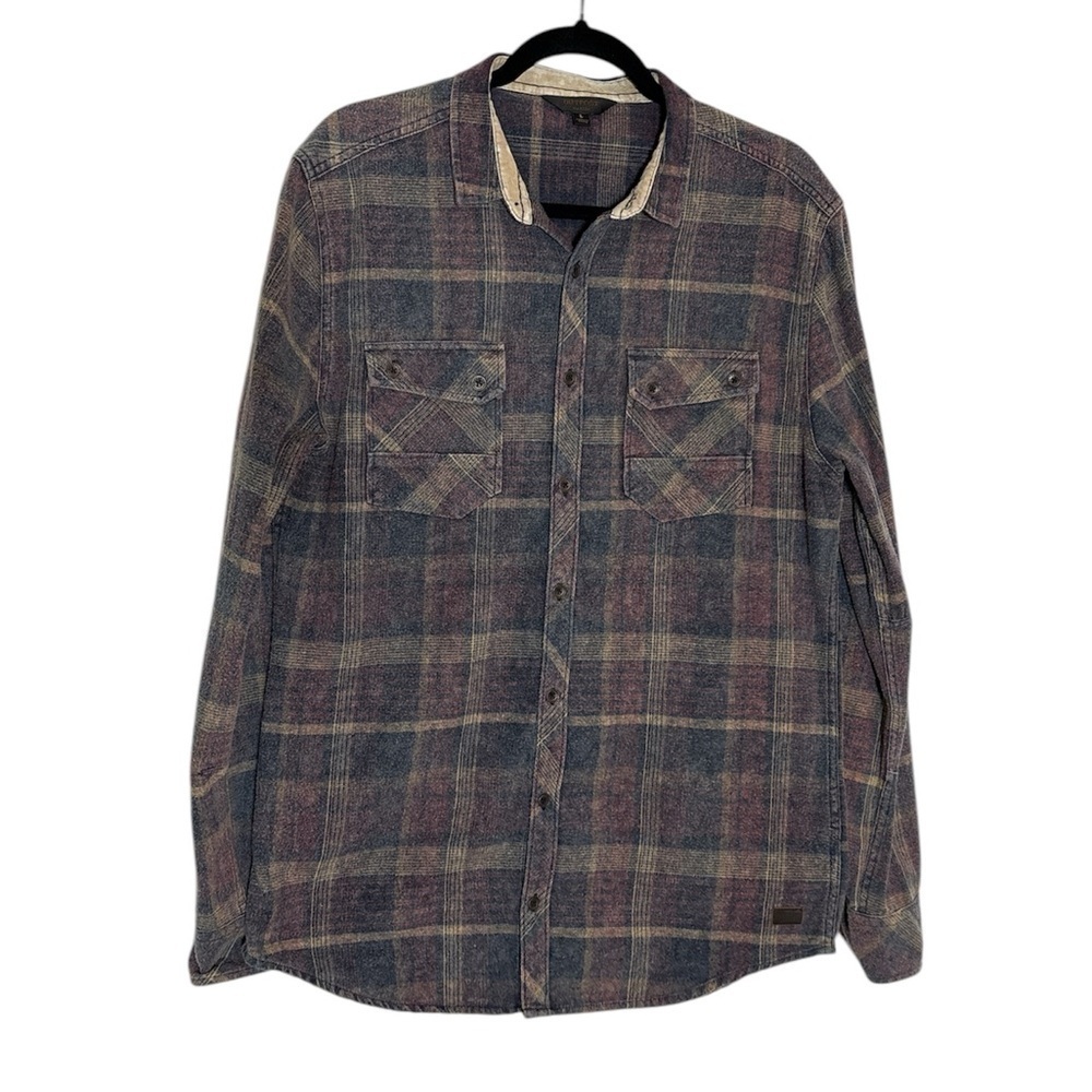 Outpost Makers Plaid Cotton Wool Blend Button Down Shirt
